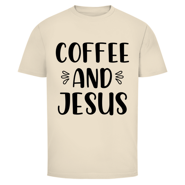 Herren T-Shirt coffee and jesus