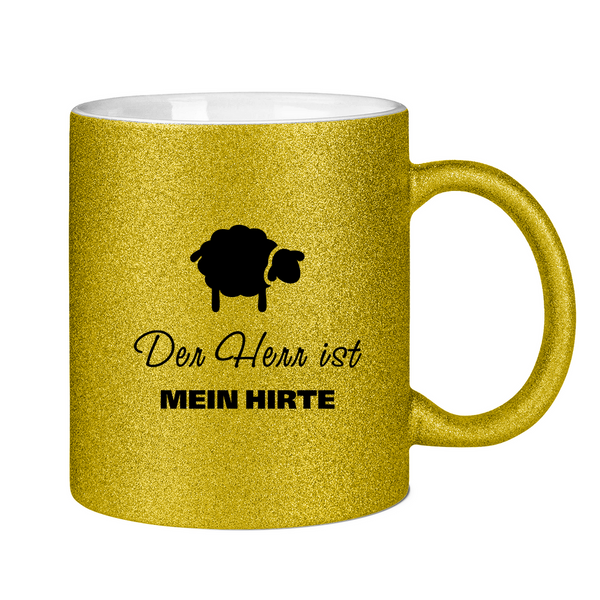 Glitzertasse der herr ist mein hirte