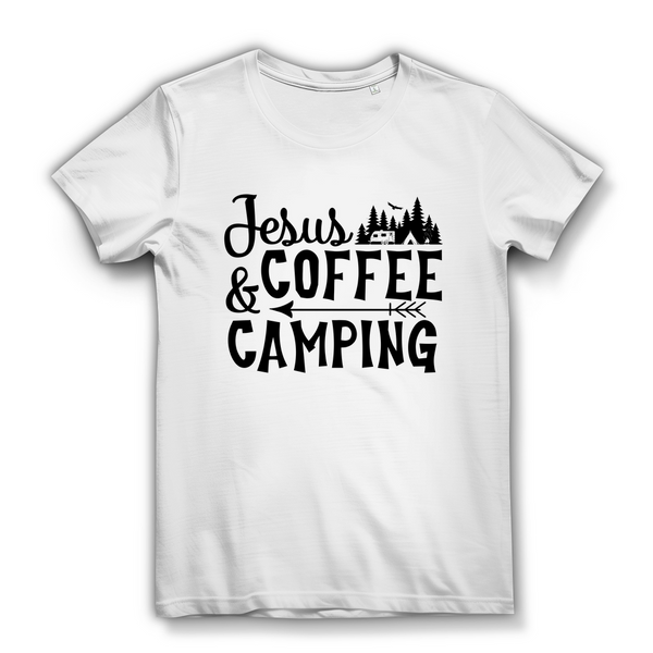 Damen Bio T-Shirt jesus coffee camping