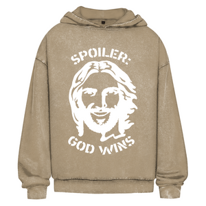 Oversize Washed Hoodie spoiler god wins