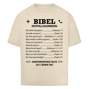 Oversize T-Shirt bibel notfallnummern