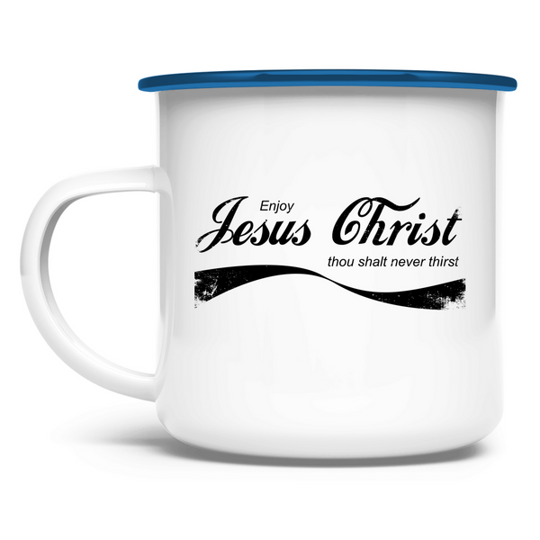 Emaille Tasse enjoy jesus christ