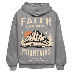 Oversize Washed Hoodie faith can move mountains matthew 17:20