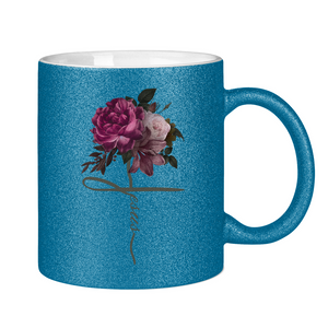 Glitzertasse jesus blume