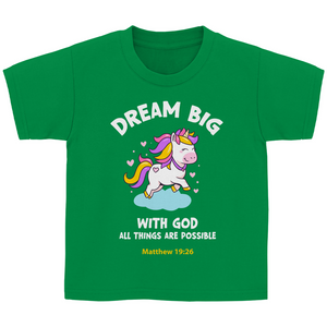Kinder T-Shirt with god all things are possible matthew 19:26