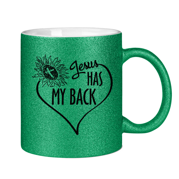 Glitzertasse jesus has my back