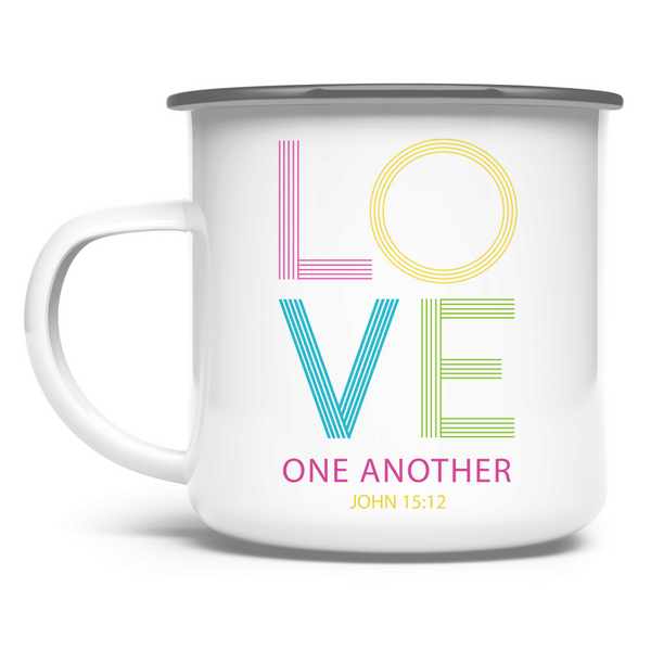 Emaille Tasse love one another