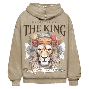Oversize Washed Hoodie daughter of the king 2 corinthians 6:18