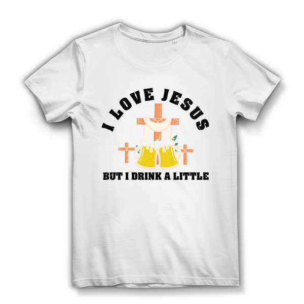 Damen  Bio T-Shirt i love jesus but i drink a little bier