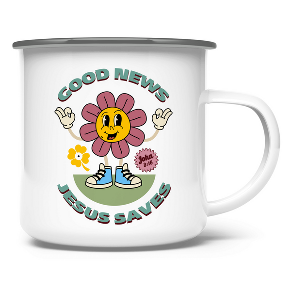 Emaille Tasse good news jesus saves