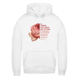 Damen Hoodie der mich stark macht rose philipper 4:13