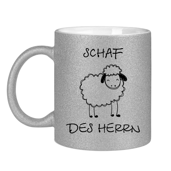 Glitzertasse schaf des herrn