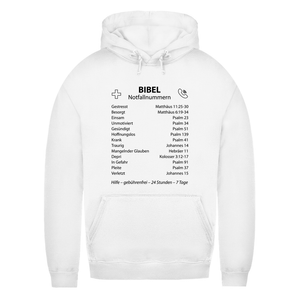 Damen Hoodie bibel notfallnummern