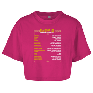 Damen Oversize Crop Top names of god