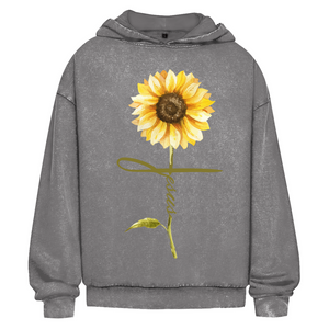 Oversize Washed Hoodie jesus sonnenblume