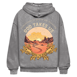 Oversize Washed Hoodie god take us through the desert
