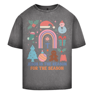 Oversize Washed T-Shirt jesus is the reason for the season