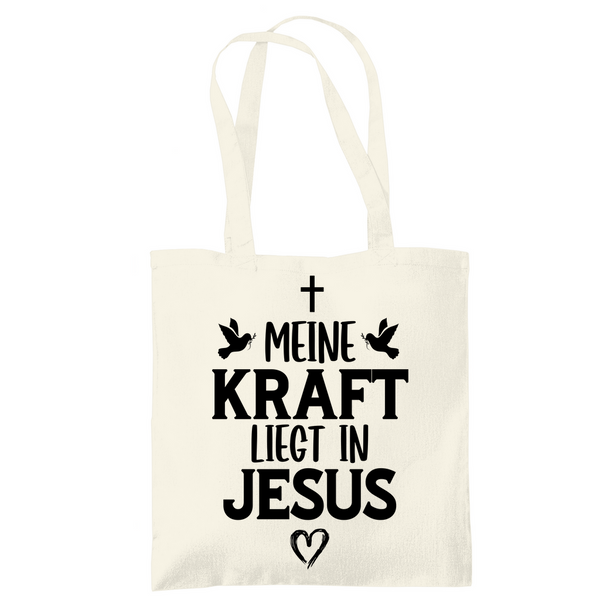 Tragetasche meine kraft liegt in jesus