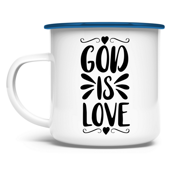 Emaille Tasse god is love