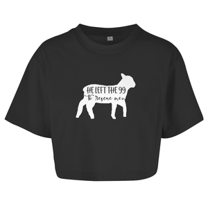 Damen Oversize Crop Top he left the 99
