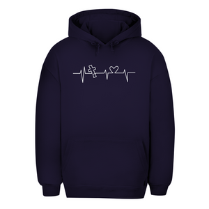 Unisex Oversize Hoodie Herzschlag Kreuz