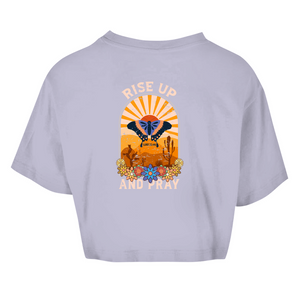 Damen Oversize Crop Top rise up and pray