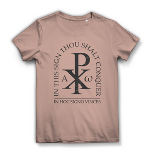Damen Bio T-Shirt in hoc signo vinces Christogramm