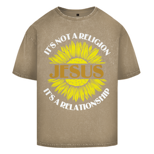 Oversize Washed T-Shirt jesus its a repationship