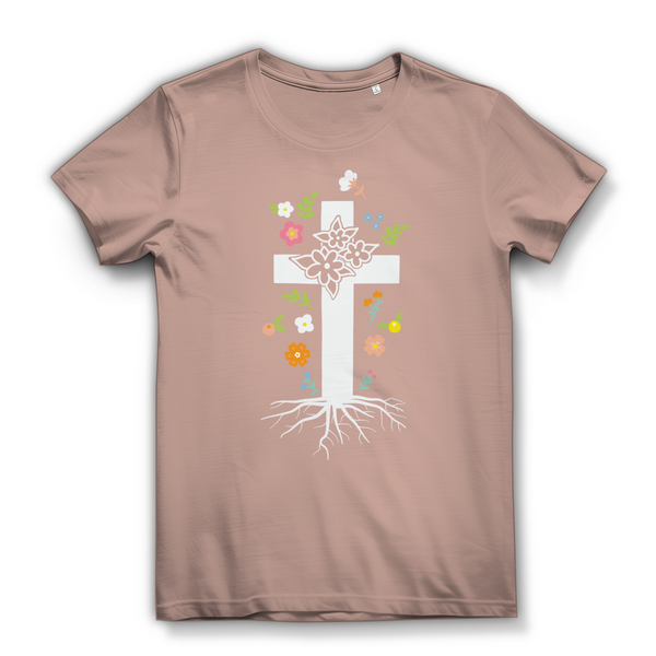 Damen Bio T-Shirt kreuz roots