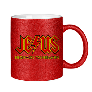 Glitzertasse jesus highway to heaven