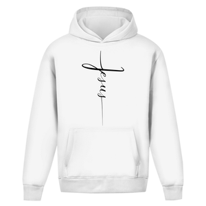 Oversize Hoodie Ohne Kordel jesus kreuz