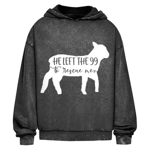 Oversize Washed Hoodie he left the 99