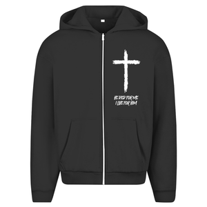 Oversize Zipper Hoodie he died for me i live for him