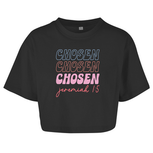 Damen Oversize Crop Topchosen jeremiah 1:5