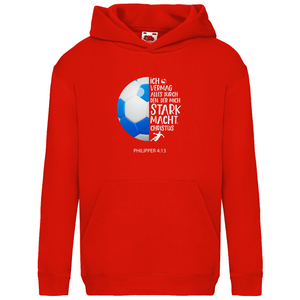 Kinder Hoodie stark macht valleyball spieler philipper 4.13