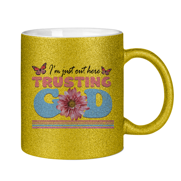 Glitzertasse trusting god