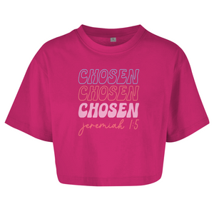 Damen Oversize Crop Topchosen jeremiah 1:5