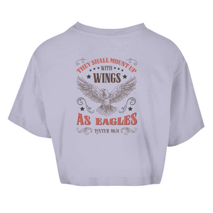 Damen Oversize Crop Top mount up with wings isaiah 40:31