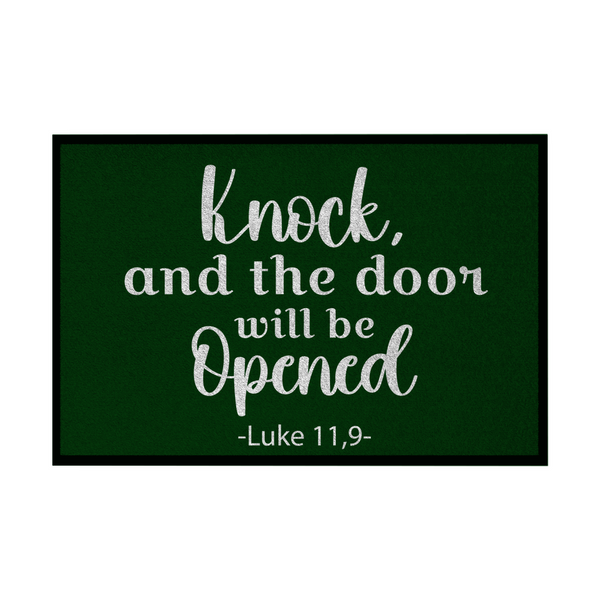 Fußmatte mit Gummirand knock and the door will be opened luke 11,9