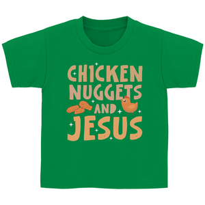 Kinder T-Shirt chicken nuggets and jesus