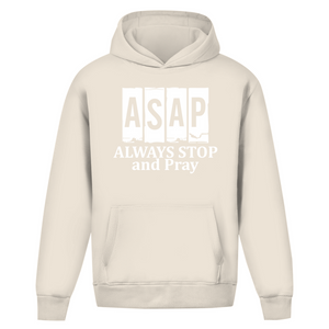 Oversize Hoodie Ohne Kordel always stop and pray