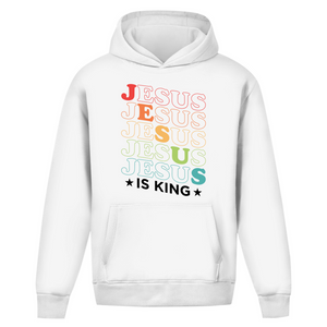Oversize Hoodie Ohne Kordel jesus is king retro