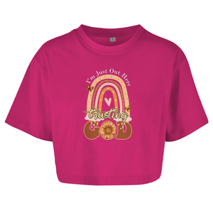 Damen Oversize Crop Top trusting god