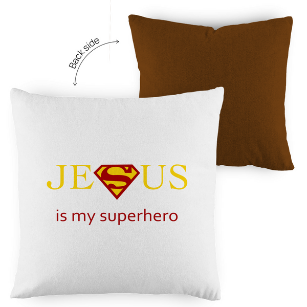 Kopfkissen zweifarbig jesus is my superhero