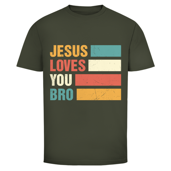 Herren T-Shirt jesus loves you bro