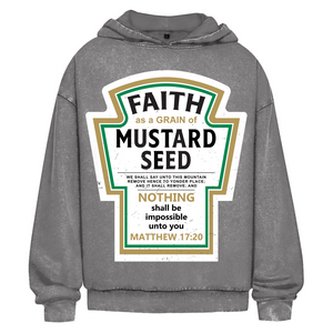 Oversize Washed Hoodie nothing shall be impossible matthew 17:20