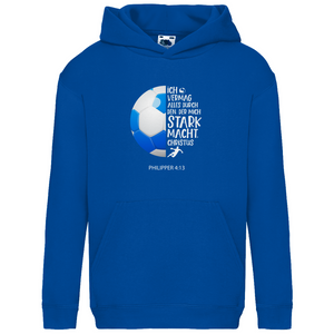 Kinder Hoodie stark macht valleyball spieler philipper 4.13