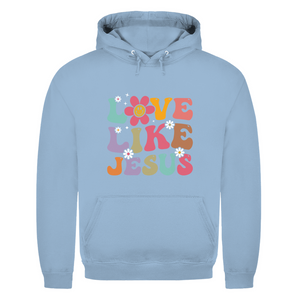 Herren Hoodie love like jesus retro