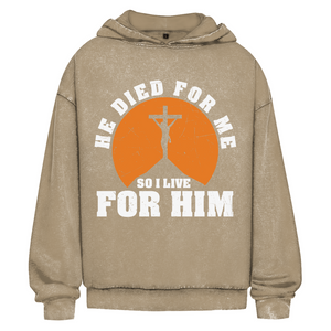 Oversize Washed Hoodie he died for me