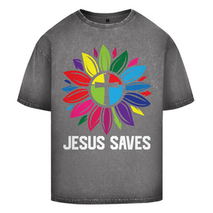 Oversize Washed T-Shirt jesus saves
